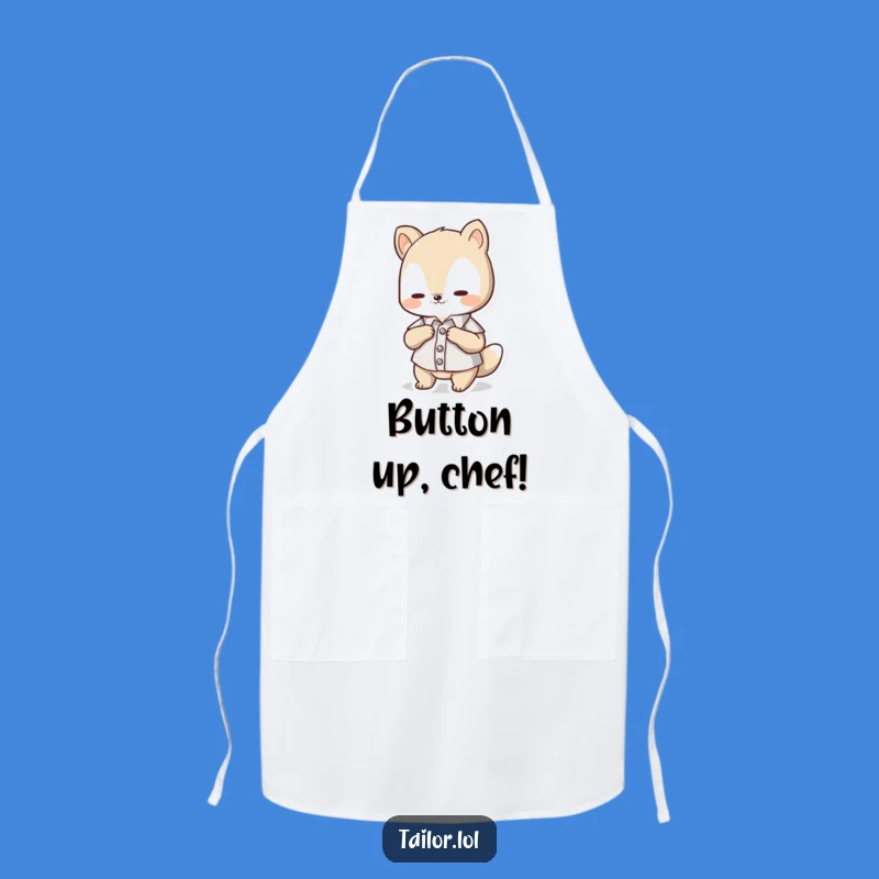 Funny Apron: Cute Animal Button Master Chef, Perfect Funny Gift for Cooks!