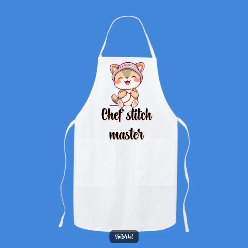 Funny Stitching Apron: Protect Your Clothes with a Happy, Thimble-Hatted Artisan