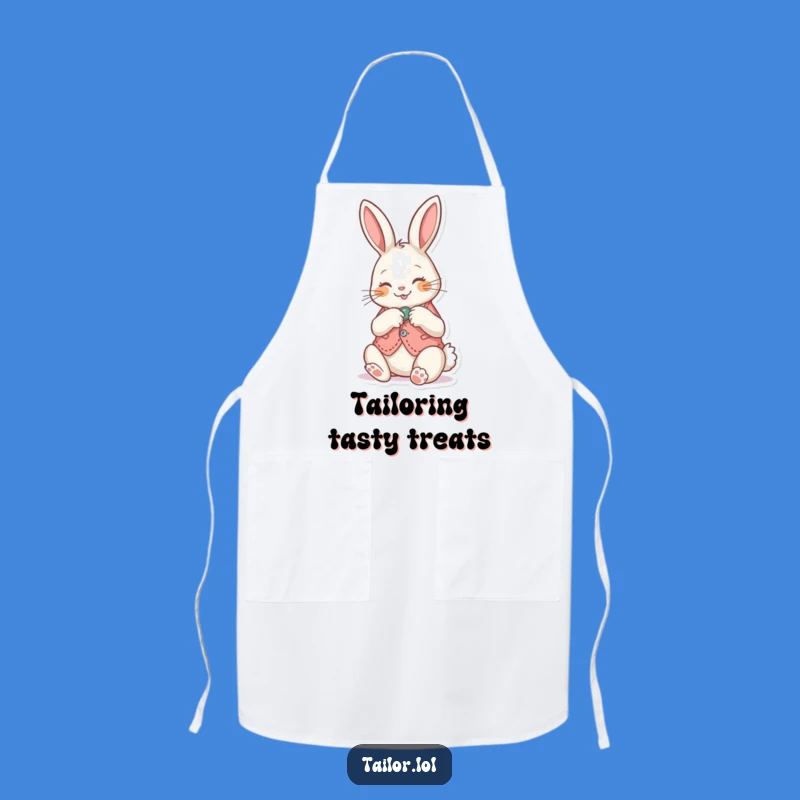 Funny Bunny Sewing Apron: Adorable Rabbit Mending Tiny Vest Kitchen Wear, Gift