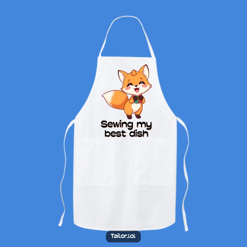 Funny Fox Tail Swatch Apron - Hilarious Sewing Kitchen Accessory