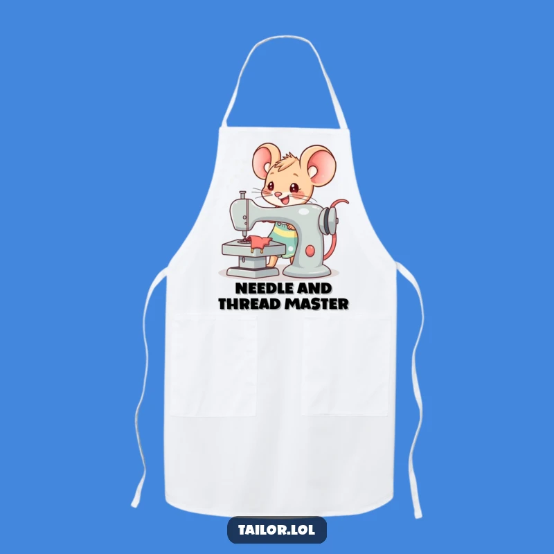 Funny Kawaii Mouse Tailor Apron: Hilarious Sewing Machine Kitchen Gift