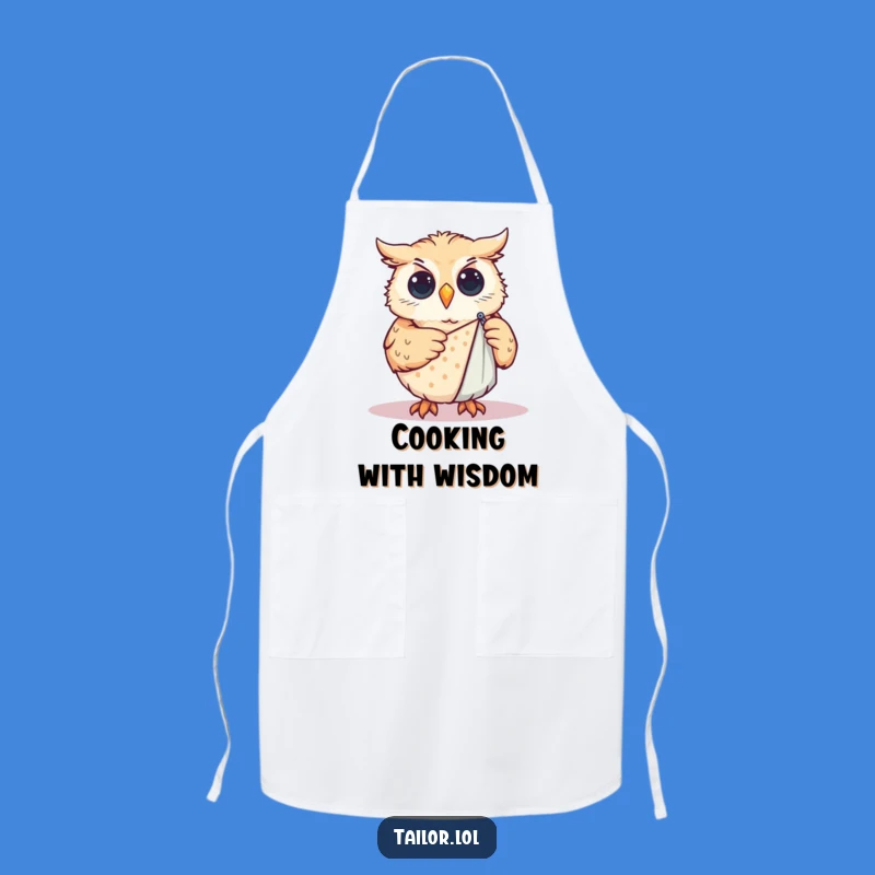 Funny Owl Sewing Apron: Wise Crafter Owl Kitchen Wear, Gift
