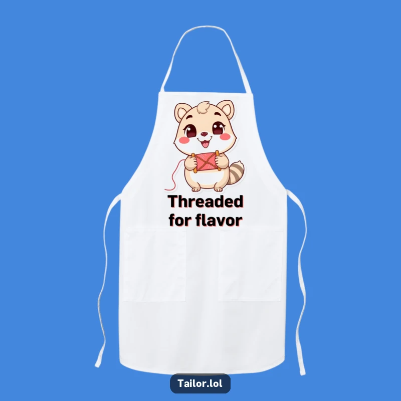 Funny Apron: Cheerful Animal Thread Master, Perfect Funny Gift for Crafters!