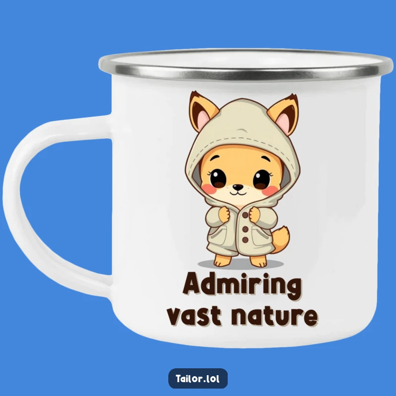 Funny Garment Admirer Camping Mug: Admire Designs with a Curious Animal