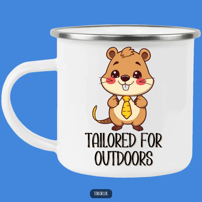 Adventure Funny Kawaii Beaver Tailor Camping Mug: Outdoor Tailoring Gift