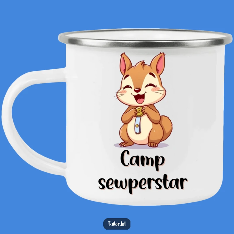 Funny Excited Squirrel Camping Mug: Durable and Hilarious Outdoor Gear