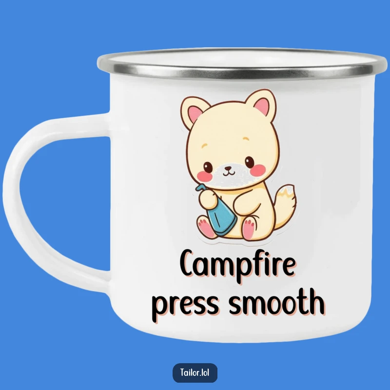 Funny Camping Mug: Cute Animal Ironing Tiny Cloth, Perfect Warm Funny Gift!