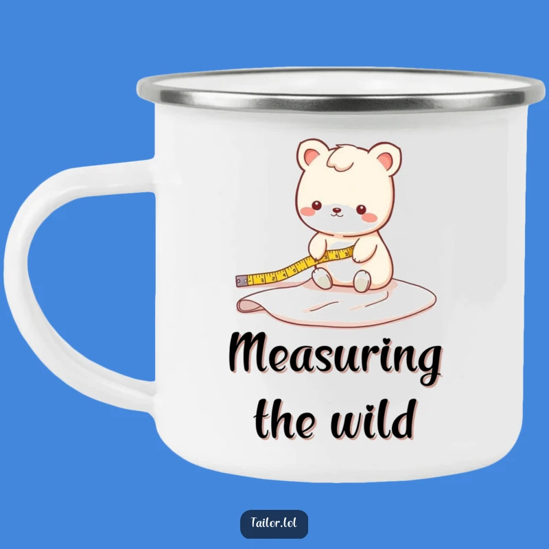 Funny Fabric Measuring Animal Camping Mug: Cute Tailor's Brew, Outdoor Gift