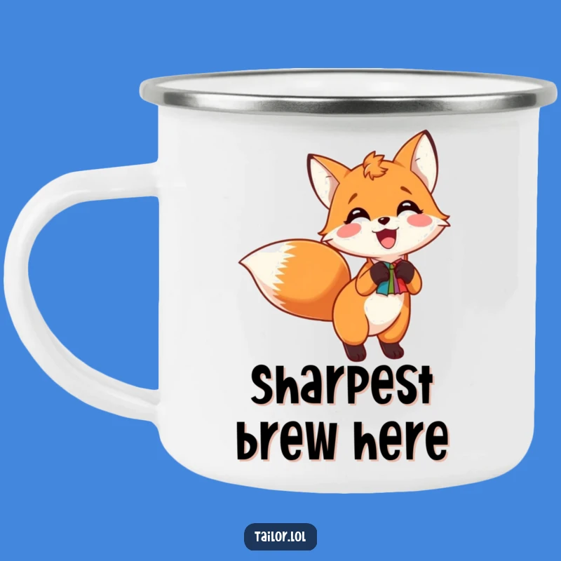 Funny Fox Tail Swatch Camping Mug - Hilarious Outdoor Sewing Companion