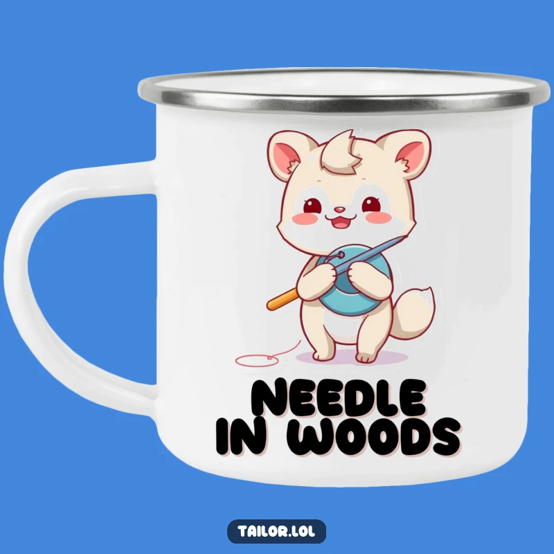 Funny Giant Needle Camping Mug: Mend Your Gear with a Playful Animal