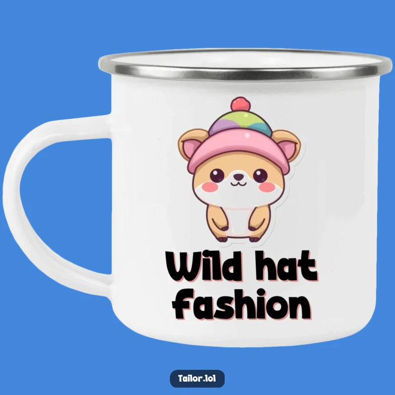 Funny Hat Model Camping Mug: Durable Animal Fashionista Enamel Cup, Great Funny Gift