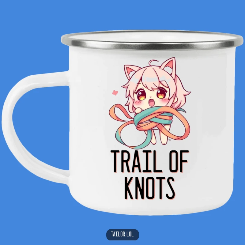 Funny Tangled Ribbon Camping Mug: Hilarious Outdoor Companion for Adventurous Mishaps