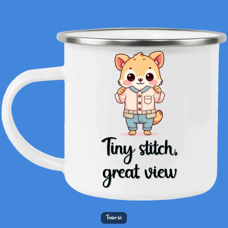 Funny Tiny Garment Camping Mug: Hilarious Companion for Small Project Lovers