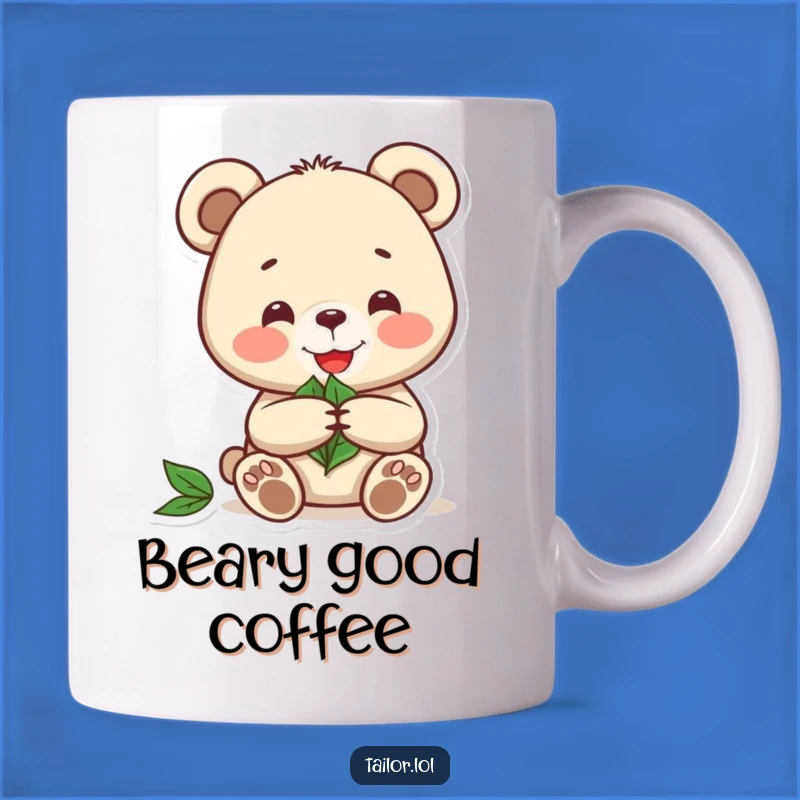 Funny Bear Leaf Pattern Mug - Hilarious Nature Craft Gift