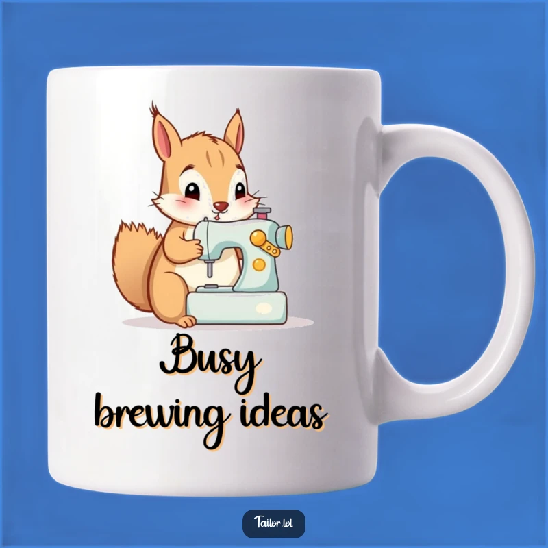 Funny Squirrel Sewing Machine Mug - Hilarious Craft Gift for Hobbyists