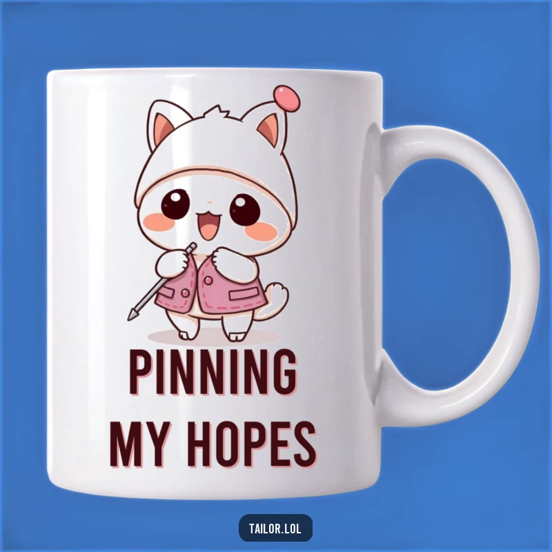 Funny Kawaii Pinning Mug: Hilarious Cute Animal Gift for Crafters!