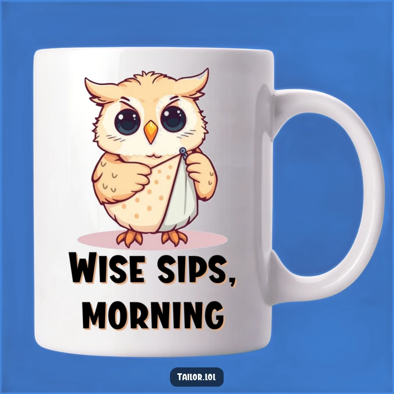 Funny Owl Sewing Mug: Wise Crafter Owl Gift for Pattern Lovers