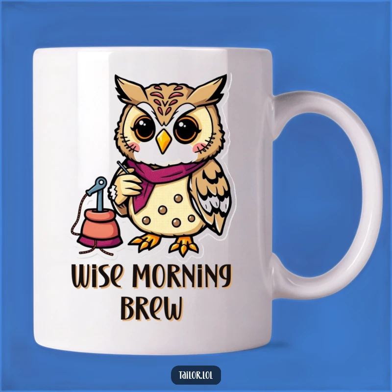 Funny Owl Tailor Mug - Whimsical Sewing Art, Perfect Gift for Crafters