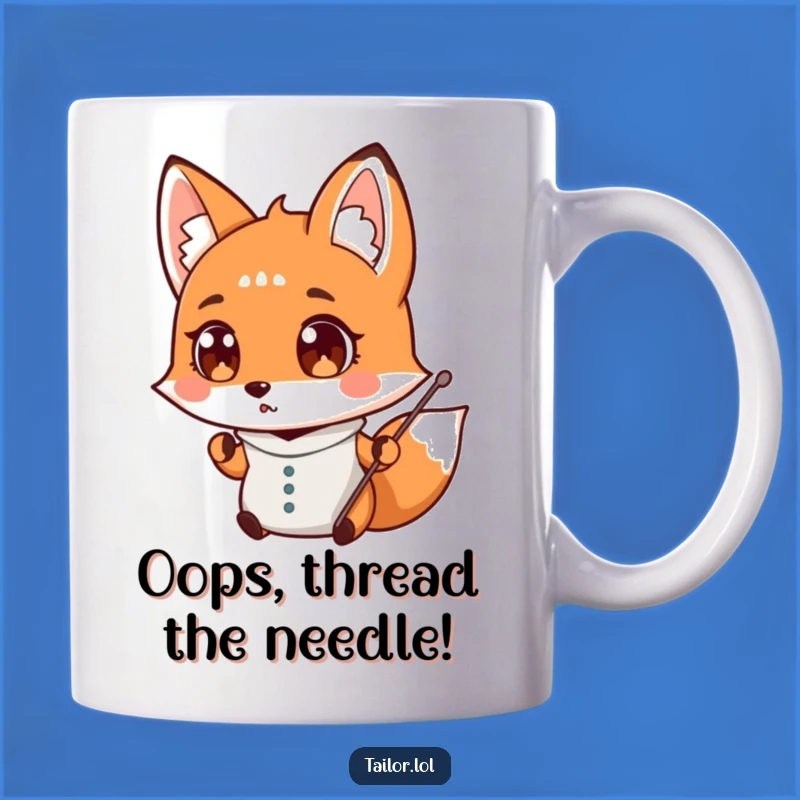 Funny Surprised Fox Tailor Mug - Hilarious Sewing Gift for Crafters