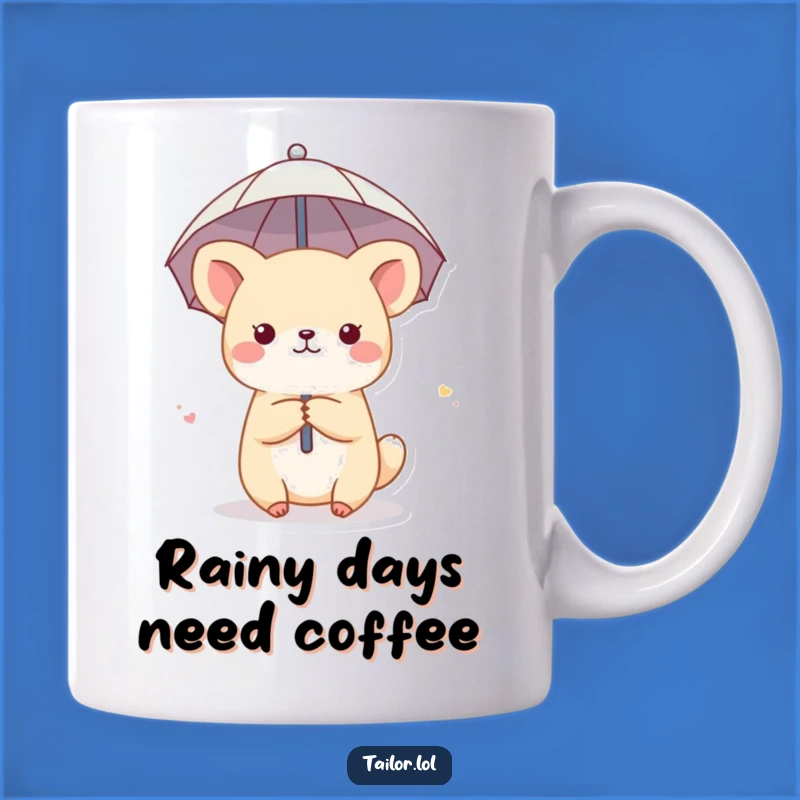 Funny Thimble Umbrella Animal Mug: Adorable Creature, Perfect Rainy Day Gift