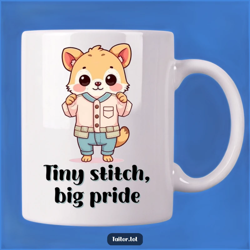 Funny Tiny Garment Mug: Animal Crafter Achievement Gift for Perfectionists