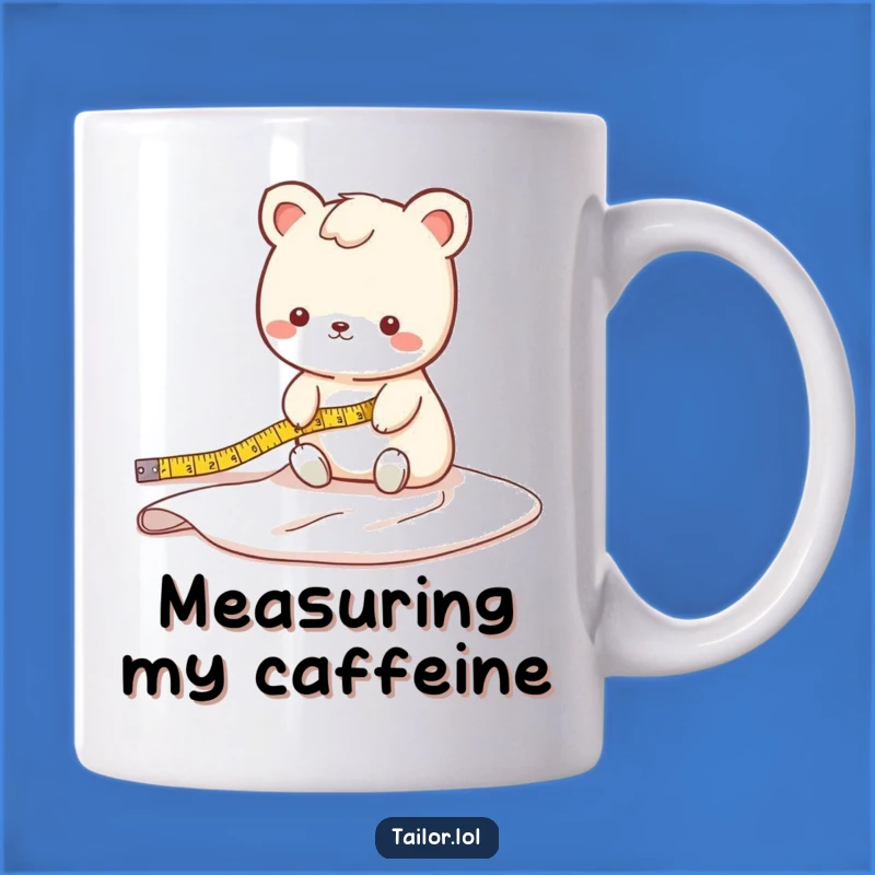 Funny Fabric Measuring Animal Mug: Cute Crafter's Spool Design, Perfect Gift for Tailors
