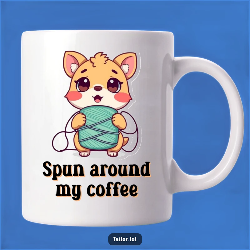 Funny Tangled Animal Mug - Surprised Character Thread Disaster Gift