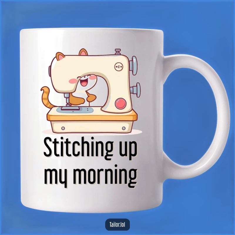 Funny Sewing Machine Mug: Animal Crafter Gift for Enthusiastic Stitchers