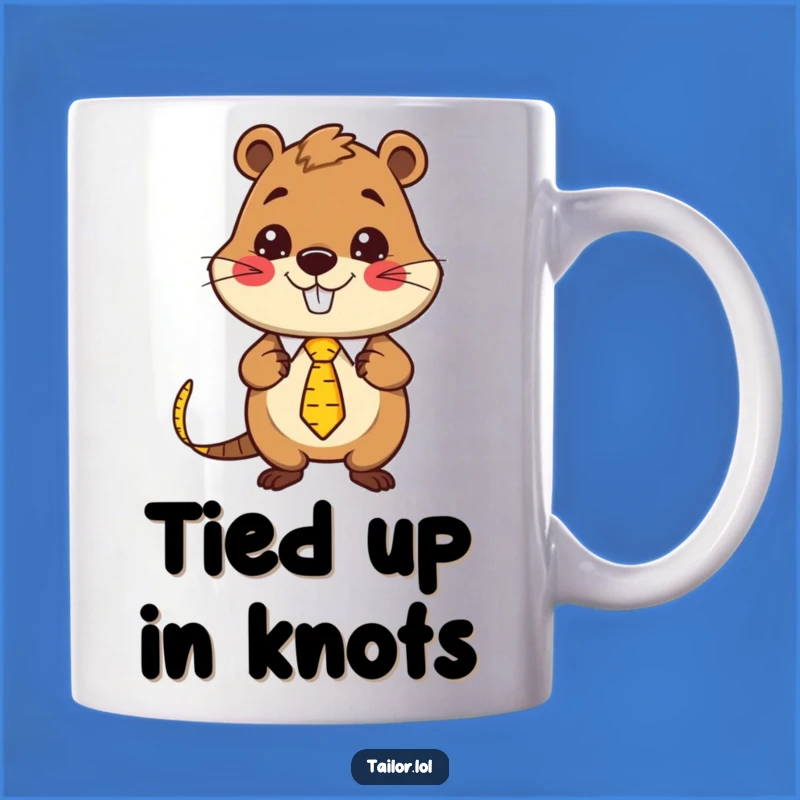 Funny Kawaii Beaver Tailor Mug: Measuring Tape Tie Gift for Dressmakers