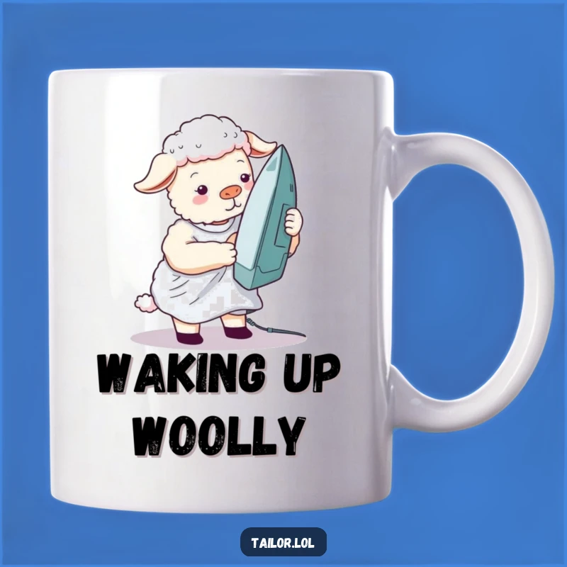 Funny Silly Sheep Ironing Shirt Mug, Hilarious Gift for Clumsy Friends