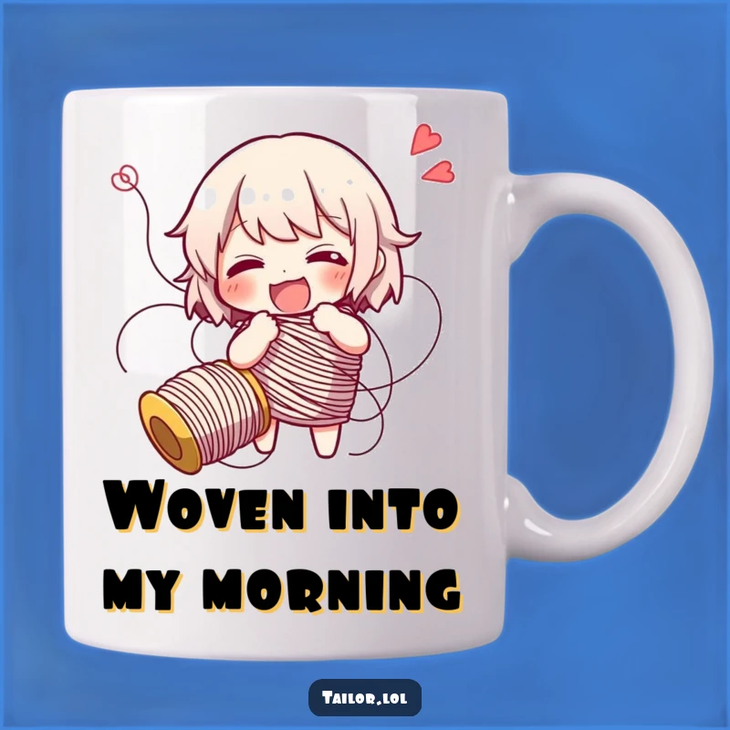 Funny Tangled Thread Character Mug - Giggling Gift for Crafters & Amateurs