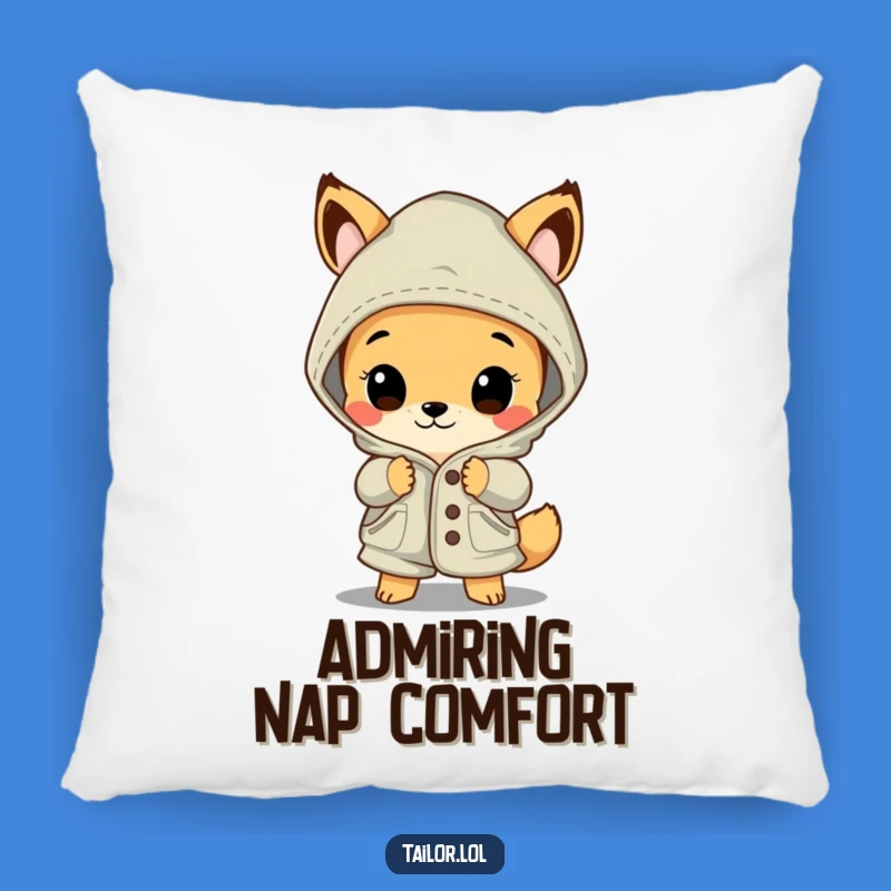 Funny Garment Admirer Pillow: Cuddle Up with a Curious, Stitch-Loving Animal