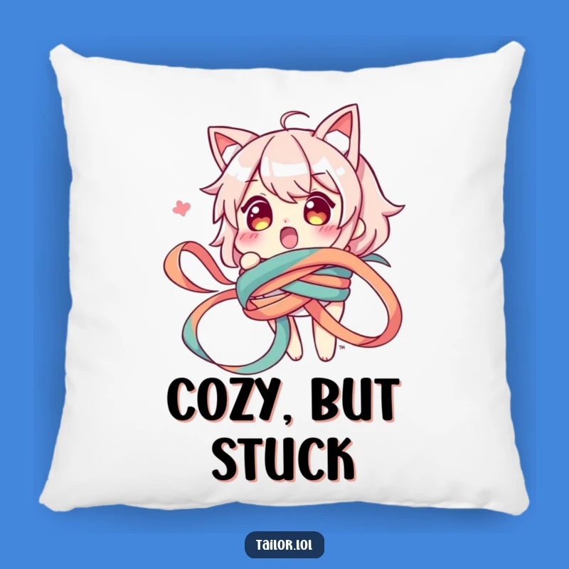 Funny Tangled Ribbon Pillow: Cozy Comfort with a Hilarious Character Surprise