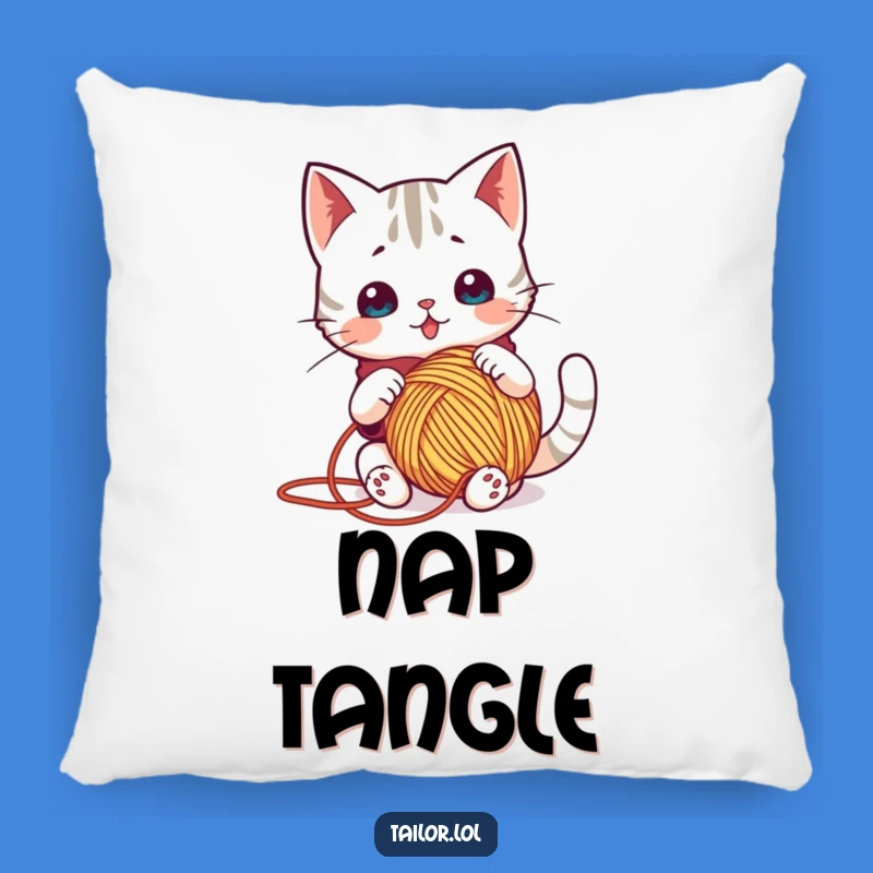 Cozy Yarn Cat Pillow: Funny Comfort for Crafters