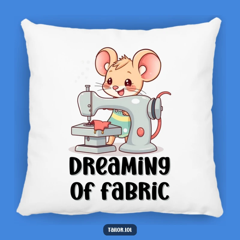 Cozy Funny Kawaii Mouse Tailor Pillow: Cute Sewing Machine Accent Gift