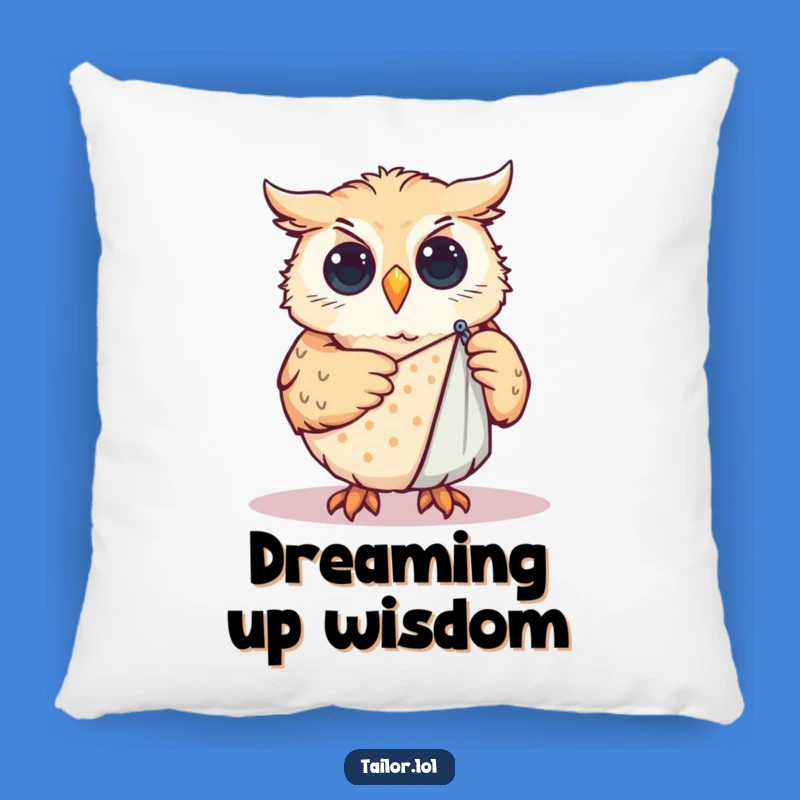 Funny Owl Sewing Pillow: Cozy Wise Crafter Owl Cushion, Cute Gift