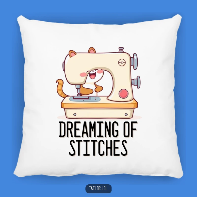 Funny Animal Sewing Machine Pillow: Cozy & Hilarious Crafter's Accent