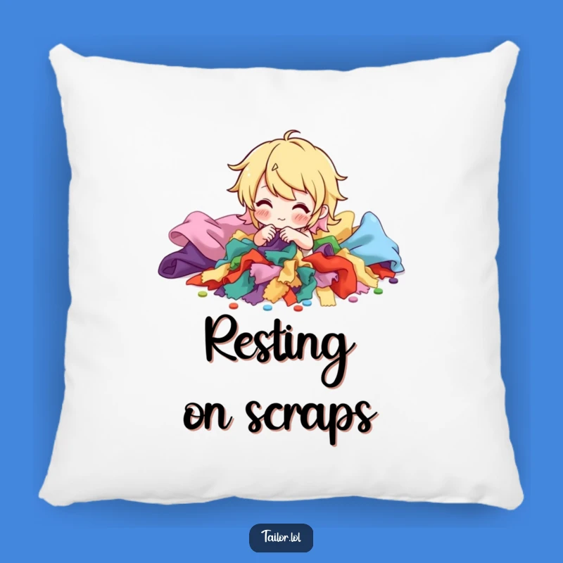 Funny Fabric Scrap Pillow: Sorting Comfort, Cozy Gift for Crafty Homes