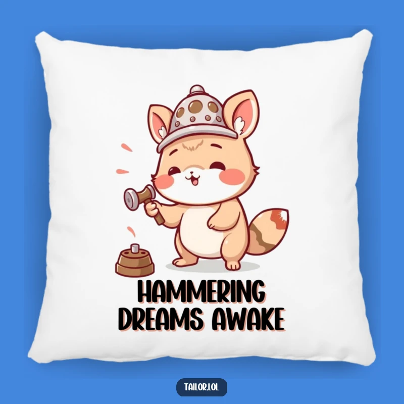 Funny Hammering Thimble Pillow: Cozy & Hilarious Accent for Builders