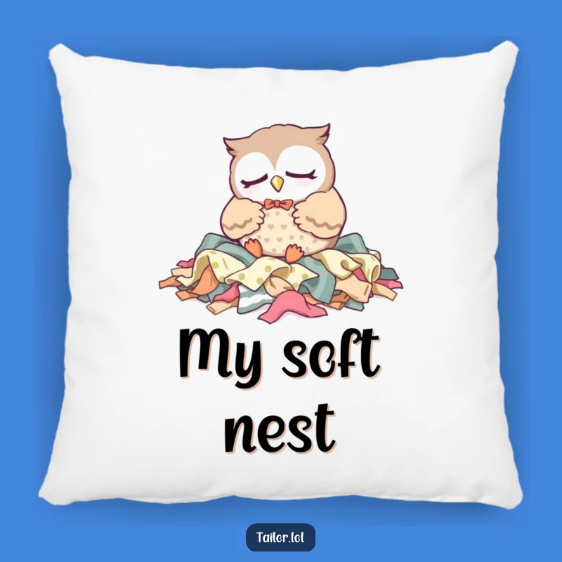 Funny Owl Tailor Pillow: Sleepy Fabric Napper - Cozy & Cute Accent