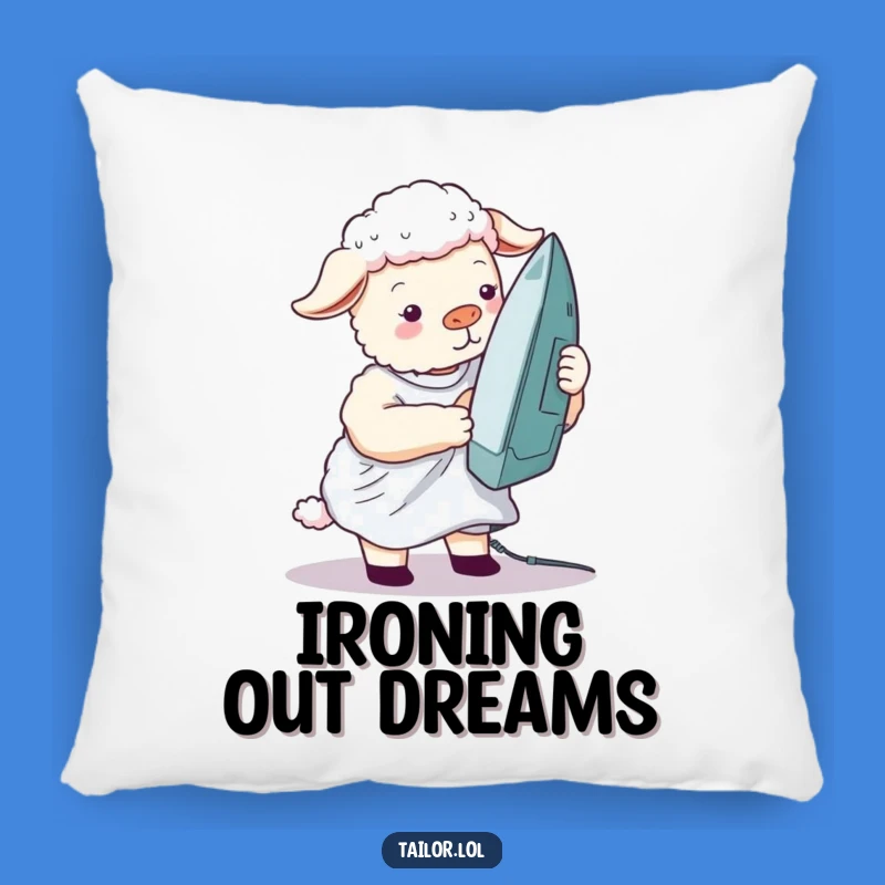 Funny Silly Sheep Ironing Shirt Pillow, Comfy Cushion & Whimsical Decor