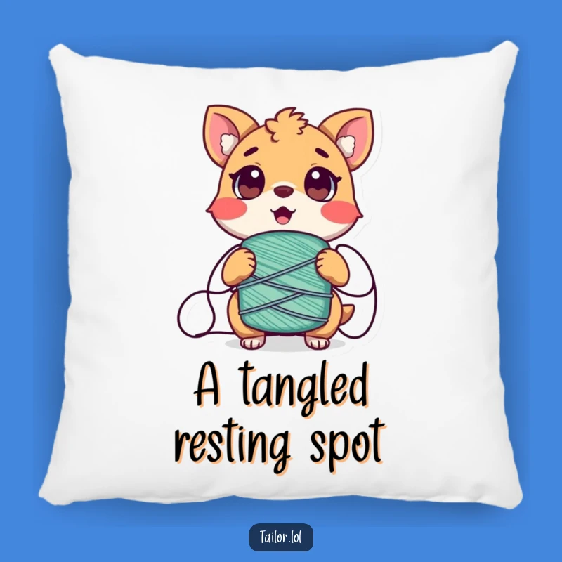 Funny Tangled Animal Pillow - Soft Comfort with a Thread Mishap Touch