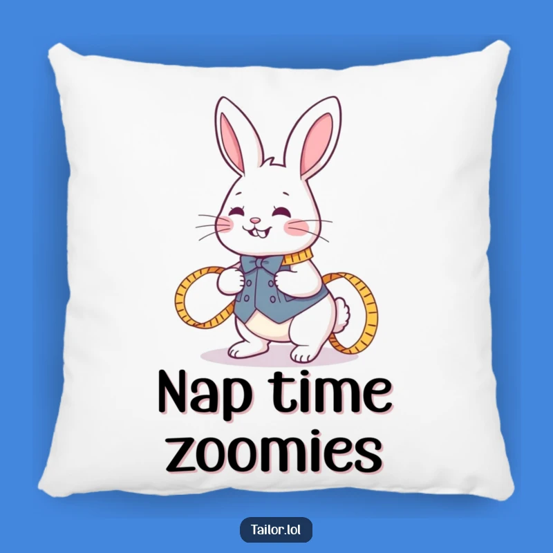 Funny Rabbit Tailor Pillow - Cozy Sewing Accent, Perfect Humorous Gift