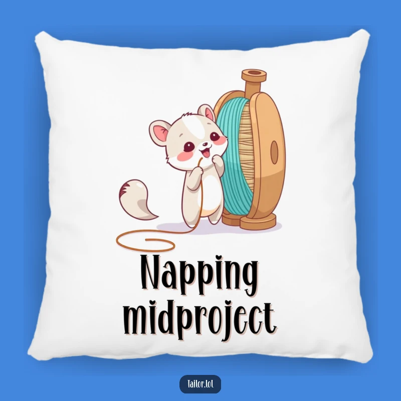 Funny Animal Thread Tug Pillow - Cozy Comfort for Crafty Souls