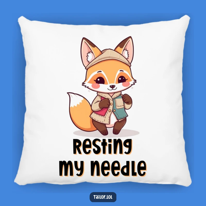 Funny Kawaii Fox Tailor Pillow: Playful Patch Sewing, Cozy Comfort Gift