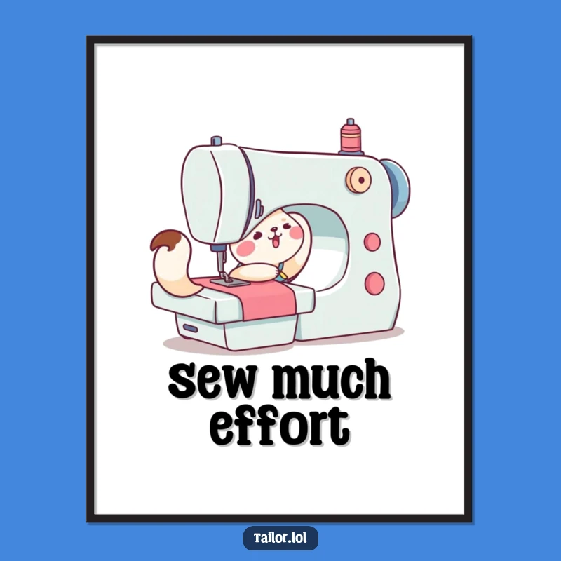 Funny Animal Sewing Digital Art: Printable Decor for Crafters and Humor Lovers
