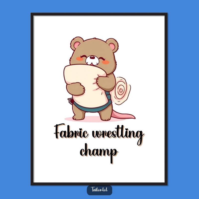 Funny Bear Tailor Digital Art - Instant Hilarious Sewing Decor