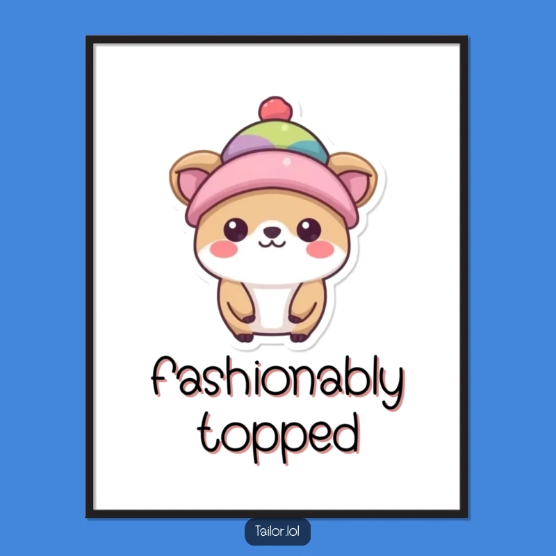 Funny Hat Model Digital Art: Instant Animal Fashionista Download, Unique Funny Gift