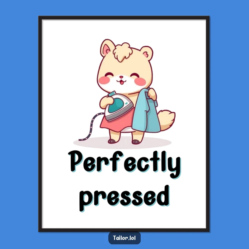 Funny Ironing Animal Art Print: Cheerful Digital Download, Perfect Gift