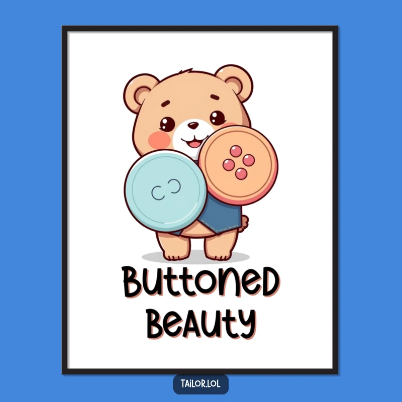 Funny Kawaii Tailor Bear Art: Instant Charm for Craft Rooms